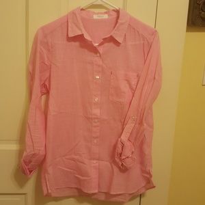 Pink and White Pinstripe Button Down